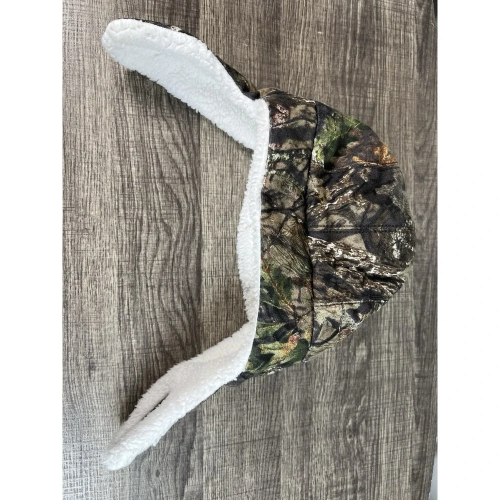 Carhartt Baby Toddler Fleece Trapper Hat Camouflage With Sherpa Lining Chin